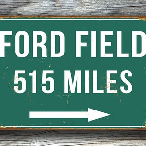 PERSONALIZED FORD FIELD Distance Sign, Ford Field Stadium, Ford Field Miles, Custom Detroit Lions Gifts, Ford Field Art, Detroit Lions Decor image 4