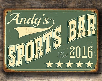 CUSTOM SPORTS BAR Sign Sports Bar Fan Zone Sign,Customized with proprietors name, Personalized Sports Bar, Home Bar Decor, Man Cave Decor