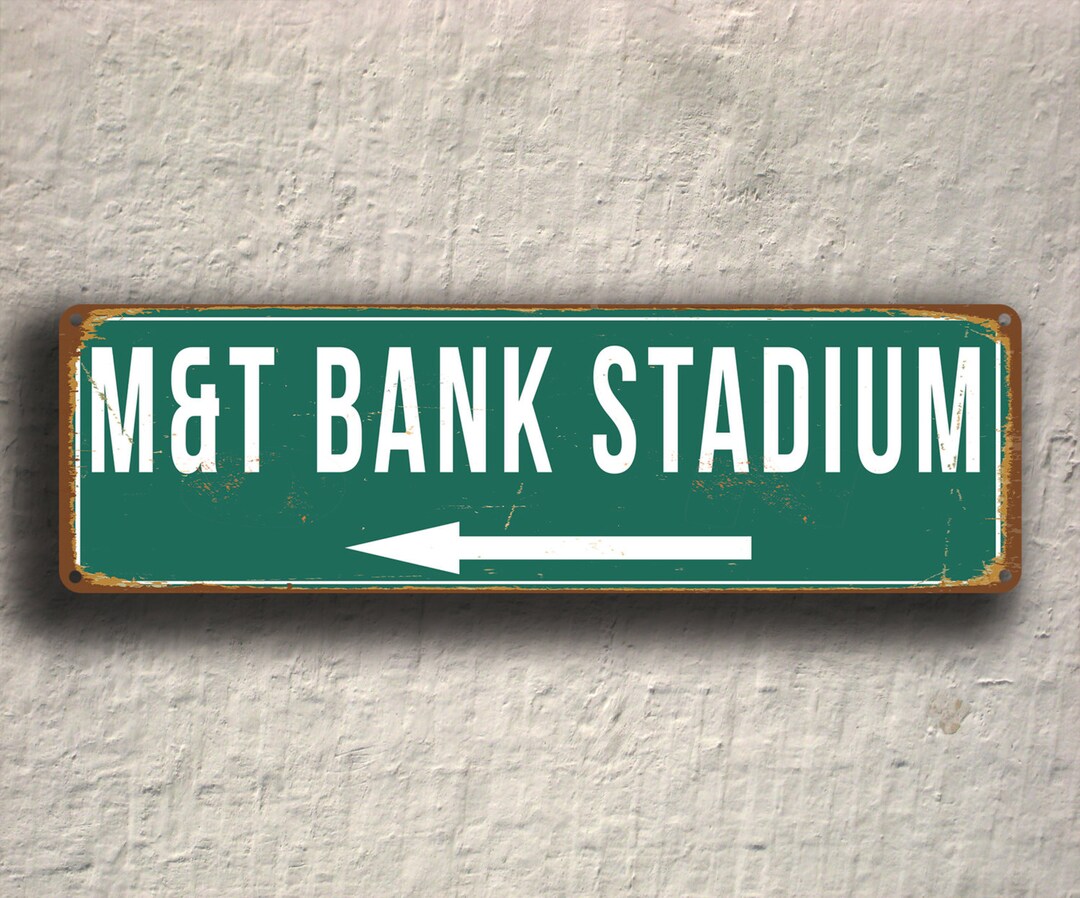 Mandt Bank STADIUM Sign, Vintage Style M and T Bank Stadium Signs, M