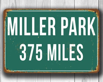 PERSONALIZED MILLER PARK Distance Sign, Milwaukee Brewers Sign, Highway Distance Sign, Miles Sign, Distance Signs, Milwaukee Brewers Decor