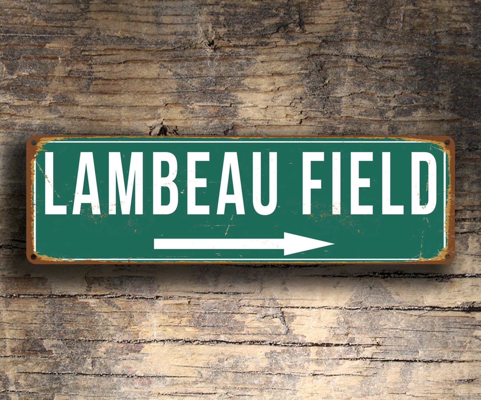 LAMBEAU FIELD Sign Vintage Style Lambeau Field Stadium Sign Etsy