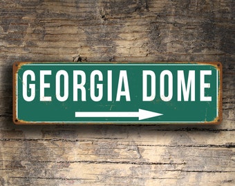 GEORGIA DOME Signs, Vintage style Georgia Dome Stadium, Atlanta, Football Gifts, Atlanta Football Signs, Atlanta Football Decor