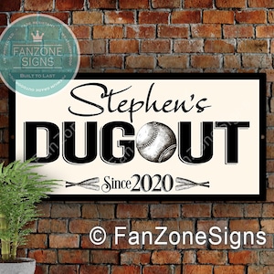 DUGOUT SIGN | Custom Dugout Sign | Personalized Dugout Signs  Baseball Decor | Man Cave Dugout Sign | Baseball Family | Gift Baseball Fan