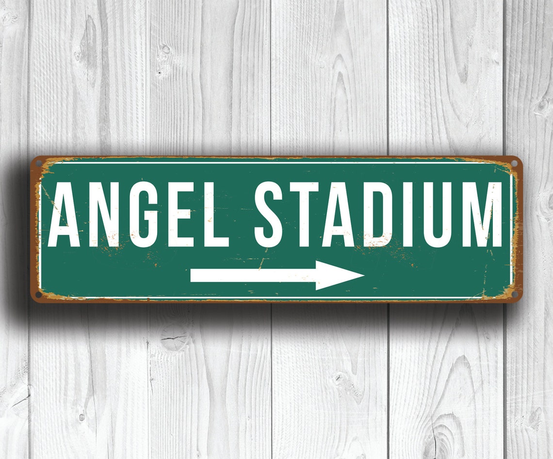 ANGEL STADIUM Sign Vintage Style Angel Stadium Angel Stadium Etsy
