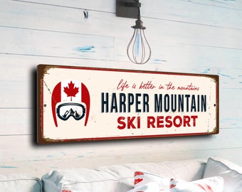 Harper Mountain Sign, Ski Resort Signs, Ski Sign, Harper Mountain ,Ski Decor, Ski Lodge Sign, Ski Signs, Harper Mountain Décor, CMSCASKI-124