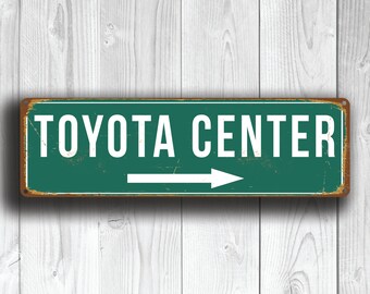 TOYOTA CENTER SIGN, Vintage style Toyota Center Sign, Toyota Center Stadium Sign, Toyota Center, Home of Houston Rockets, Basketball Gifts