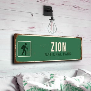 Panneau du parc national de Zion, cadeau de Zion, panneau de Zion de style vintage construit pour durer, résistant à la décoloration, cadeaux de panneau du parc national de Zion CMSUSNP63