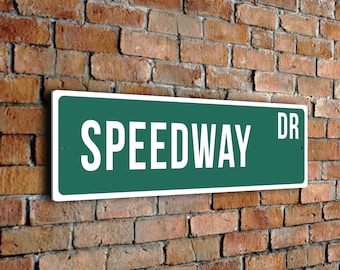 Speedway Street Sign, Vintage Style Sports Signs, Sports Fan Gift, Sports Sign, FZSSS190124216