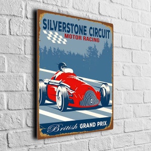 Silverstone Circuit Sign, Vintage Style Motor Racing Signs, Motor Racing Decor, Motor Racing Wall Art, Motor Racing Décor image 3