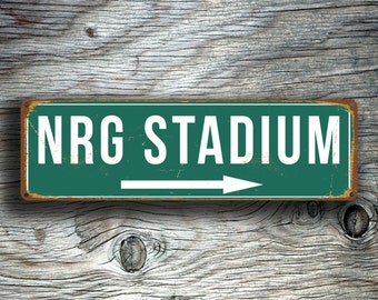 NRG Stadium Signs, Vintage style NRG Stadium Sign, Home of the Houston Texans, Football Gifts, Texans Signs, Houston Texans Signs