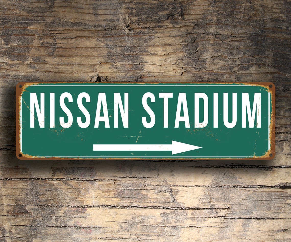NISSAN STADIUM Sign Vintage style Nissan Stadium Sign Nissan Etsy
