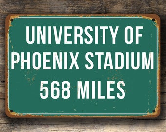 Personalized Cardinals Gift: University of Phoenix Stadium Distance Sign