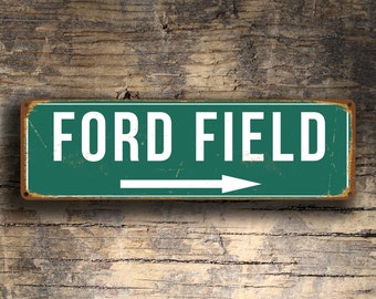 Ford Field Sign, Vintage style Ford Field Signs, Ford Field Stadium Sign, Detroit LIONS, Football Gifts, Detroit Lions Signs