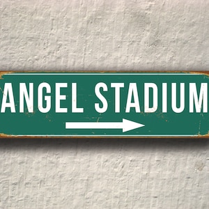 ANGEL STADIUM Sign, Vintage style Angel Stadium, Angel Stadium Signs, Home Los Angeles Angels, Baseball Decor, Angels baseball, LA Angels