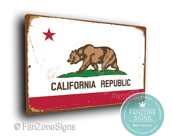 Vintage Style California Republic Flag Sign - Composite