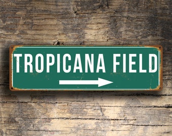 TROPICANA FIELD SIGNS, Vintage style Tropicana Field Sign, Home of the Tampa Bay Rays, Baseball Signs, Rays, baseball Gifts, Tampa Bay Rays