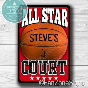 CUSTOM BASKETBALL COURT Sign, Basketball Court Sign, Personalized Signs, Basketball Signs, Kids Basketball Sign, Custom Basketball court
