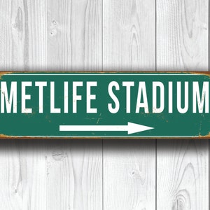 METLIFE STADIUM Signs, Vintage style Metlife Stadium Signs, Metlife Stadium Sign, New York Giants, New York Jets, Football Gifts, Go Jets