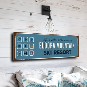 Eldora Mountain Sign, Ski Resort Signs, Vintage Style Ski Signs, Ski Decor, Ski Lodge Sign, Ski Signs, CMSUSSKI185