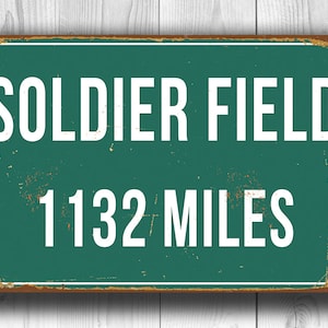PERSONALIZED SOLDIER FIELD Distance Sign, Soldier Field Sign, Soldier Field Miles, Personalized Bears Gifts, Chicago Bears Sign, Bears Gift