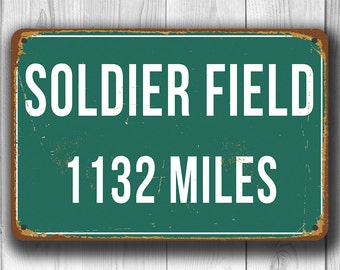 Personalized Soldier Field Distance Sign: Chicago Bears Decor