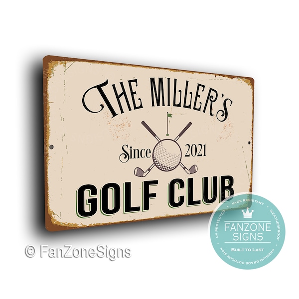 GOLF CLUB Sign, Personalized Golf Club Signs, Family Name Golf Club Signs, Golf, Personalized Golf Club, Golf Club Decor, Golf Club Signs