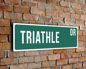 Plaque de rue Triathle, enseignes sportives de style vintage, cadeau pour fan de sport, enseigne sportive, FZSSS190124219