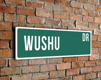 Wushu Street Sign, Vintage Style Sports Signs, Sports Fan Gift, Sports Sign, FZSSS190124053