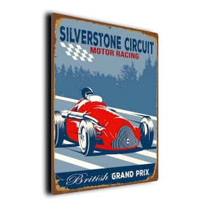 Silverstone Circuit Sign, Vintage Style Motor Racing Signs, Motor Racing Decor, Motor Racing Wall Art, Motor Racing Décor image 2