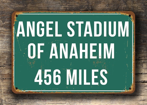 Personalized Angel Stadium Distance Sign: LA Angels Decor