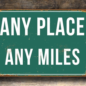 Personalisiertes grünes Abstandsschild: Benutzerdefiniertes Miles Sign