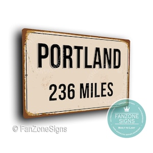 PERSONALIZED PORTLAND CITY Sign, Portland City Distance, Portland Gift, Portland Gifts, Miles, Km, Portland Souvenir, Miles Sign, Portland
