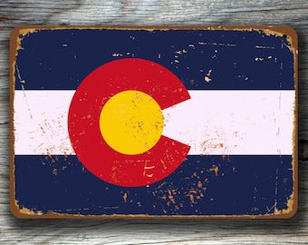 COLORADO STATE FLAG Sign , Colorado State Flag Signs, Colorado Flag Sign, Vintage style Colorado Flag Sign, Colorado State Sign, Colorado