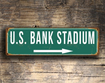 US Bank Stadium Sign, Vintage style US Bank Stadium Signs, us Bank Stadium Sign, Minnesota Vikings, Football Gifts, Vikings Signs