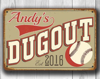 CUSTOM DUGOUT SIGN, Sports Bar Dugout Sign,Customized with proprietors name, Personalized Sports Bar, Home Bar Decor, Baseball Decor, Signs