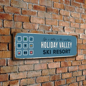 Holiday Valley Sign, Ski Resort Signs, Vintage Style Ski Signs, Ski Decor, Ski Lodge Sign, Ski Signs, CMSUSSKI164 image 2