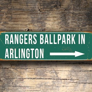 RANGERS BALLPARK In Arlington Sign, Vintage style Rangers Ballpark Signs, Home of the Texas Rangers, Baseball, Texas Rangers Sign, Rangers