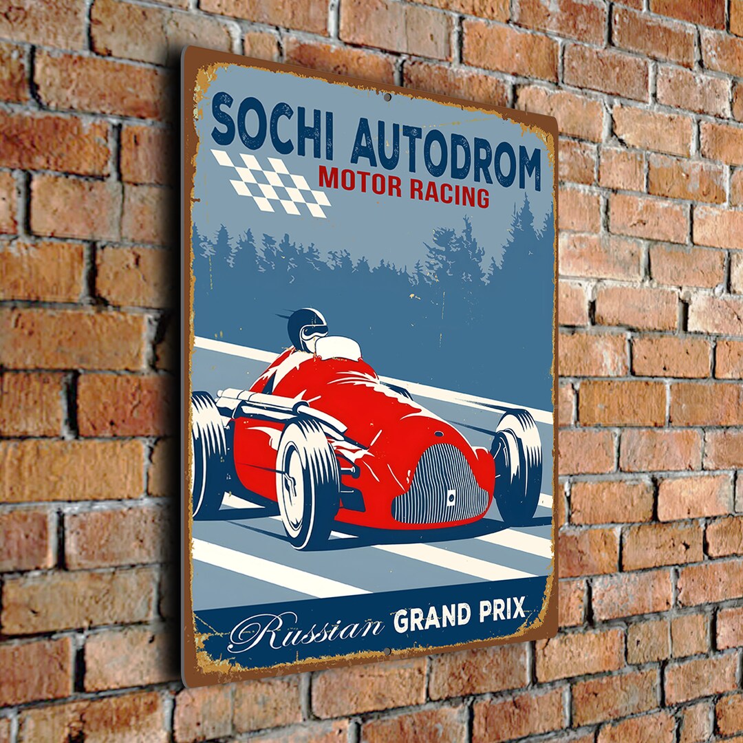 Russian Racing Sign Sochi Autodrom Sign: Vintage Style Motor Racing Wall Art - Etsy