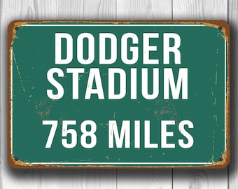 PERSONALIZED DODGER STADIUM Distance Sign, Dodger Stadium Sign, Dodger Stadium Miles, Personalized Dodgers Gift, Los Angeles Dodgers