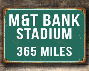 Spersonalizowany znak odległości na stadionie M&T Bank: prezent dla kibica Baltimore Ravens