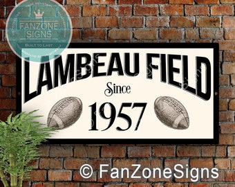 PLAQUE DE TERRAIN LAMBEAU | Souvenir de Lambeau | La toundra gelée | Décoration football américain | Emballeurs de Green Bay | Lambeau | Cadeau pour fan de Packers