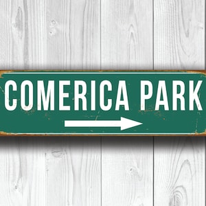 Comerica Park Sign: Vintage Style Detroit Tigers Decor image 1
