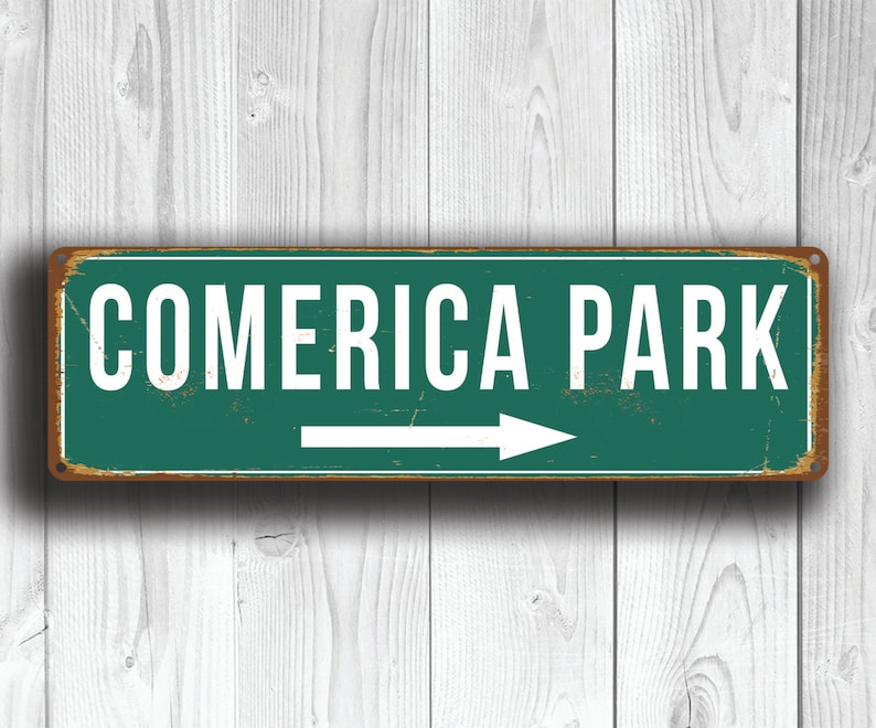 Comerica Park Sign: Vintage Style Detroit Tigers Decor image 1