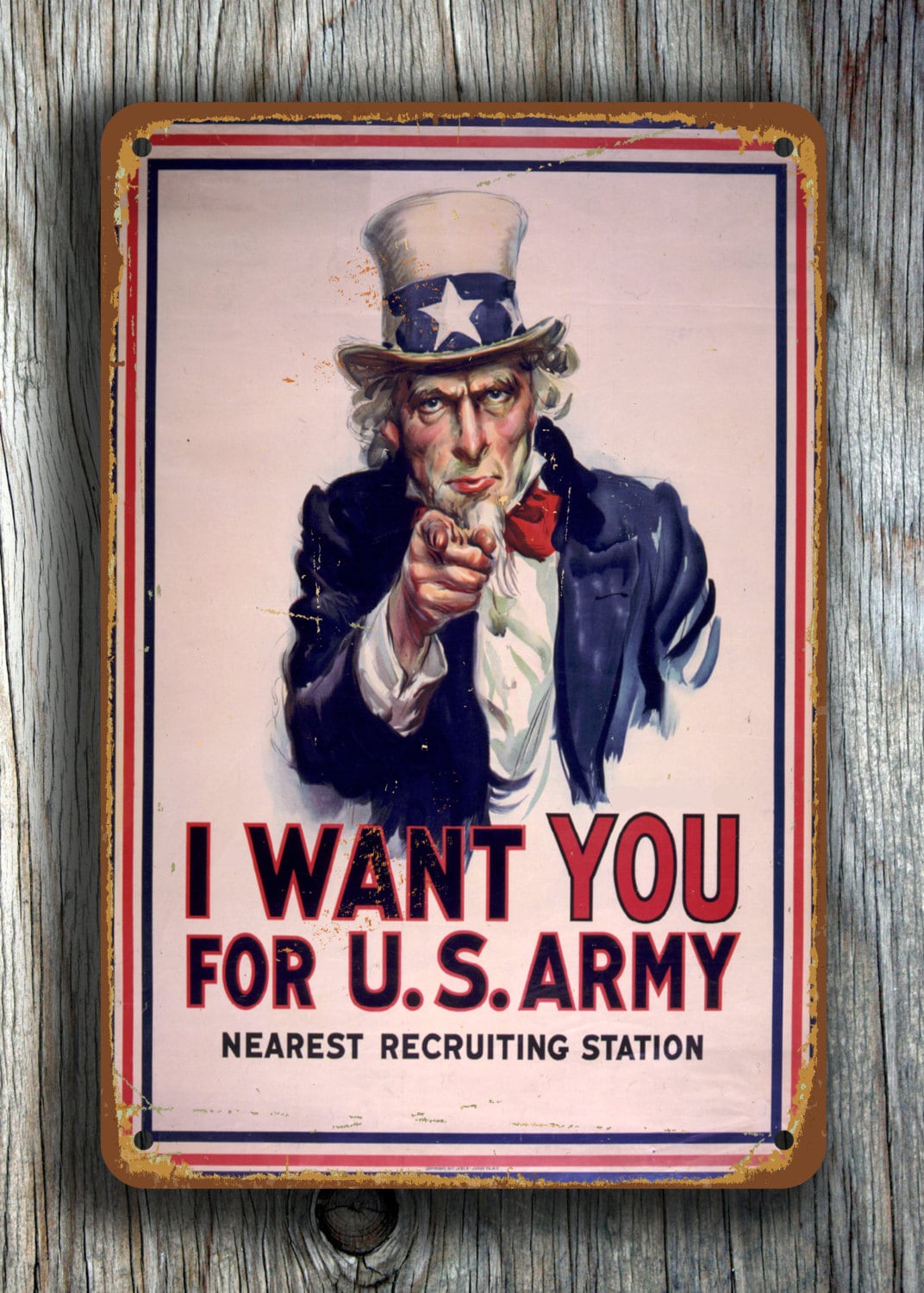 Uncle Sam 'I Want You' Sign: Vintage US Army Metal Sign - Etsy 日本