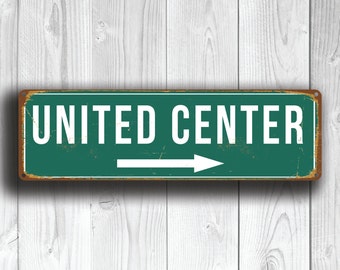 UNITED CENTER Sign, United Center Sign, United Center Stadium Sign, United Center, Home of the Chicago Bulls & Blackhawks, Basketball Gifts