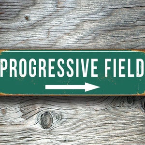 PROGRESSIVE FIELD SIGN, Vintage style Progressive Field Sign, Progressive Field, Home of Cleveland Indians, baseball Gift, Cleveland Indians