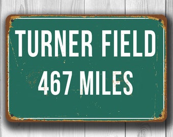 Panneau de signalisation personnalisé Turner Field : décoration des Braves d'Atlanta