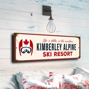 Kimberley Alpine Sign, Ski Resort Signs, Ski, Kimberley Alpine ,Ski Decor, Ski Lodge Sign, Ski Signs, Kimberley Alpine Décor, CMSCASKI-130