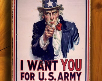 I WANT YOU Sign Vintage style  I Want You For US Army. I want you Composite Aluminum Metal Sign Uncle Sam I Want You vintage metal sign