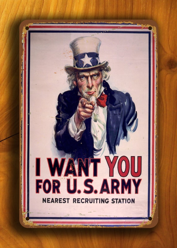 Uncle Sam 'I Want You' Sign: Vintage US Army Metal Sign - Etsy 日本
